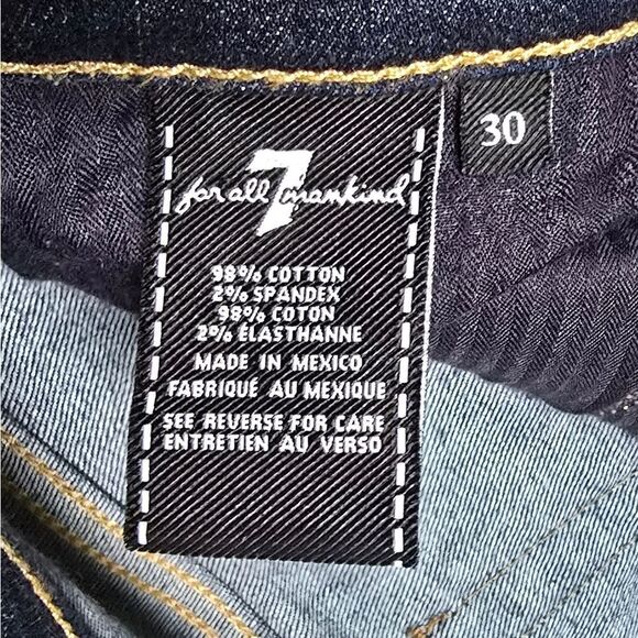 7 For All Mankind The High Rise Ankle Skinny Dark Wash Jeans - Picture 9 of 10